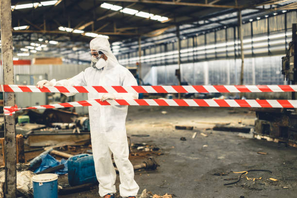 Professional Sewage Cleanup technician working in Milan, IN